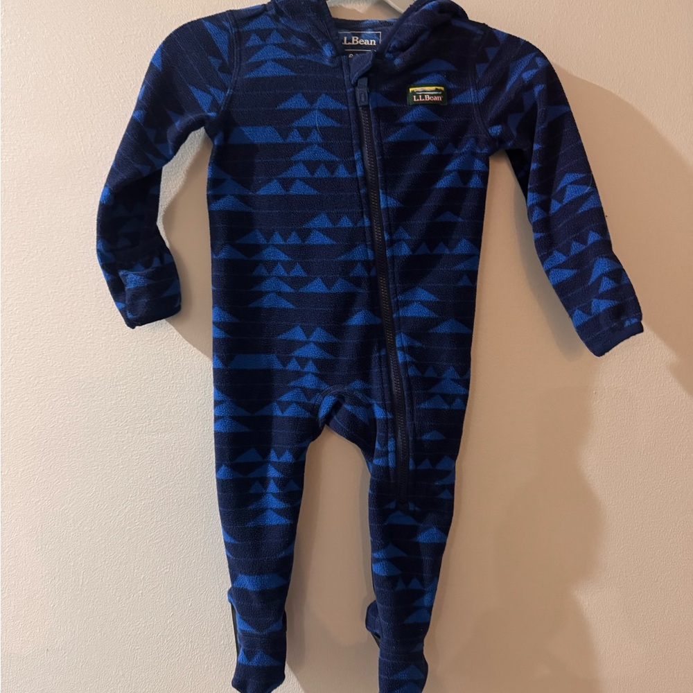 L.L. Bean Kids Geometric Blue Footie